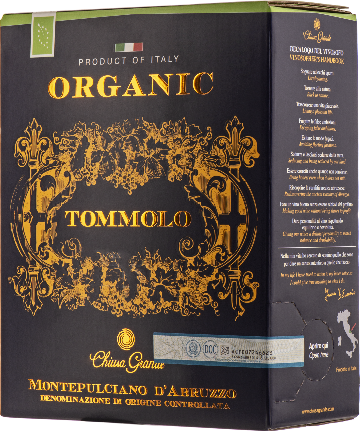 Chiusa Grande Tommolo Montepulciano d'Abruzzo BiB